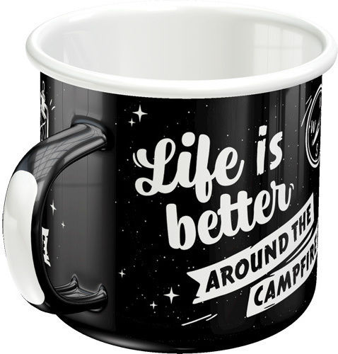 Nostalgic Art Outdoor & Activities Life Is Better Around The Campfire Κούπα Εμαγιέ Μαύρη 360ml