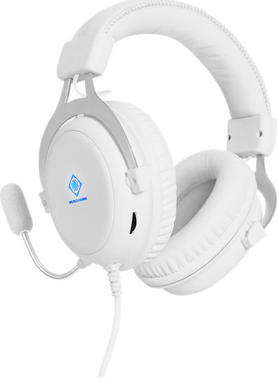 Deltaco WH85 Über Ohr Gaming-Headset mit Verbindung 2x3,5mm Weiß