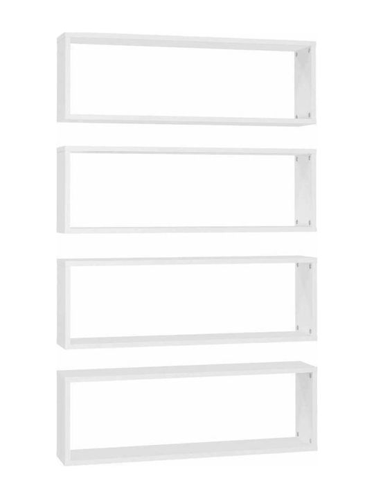 Shelves Wall White 4pcs 80x15x26.5cm