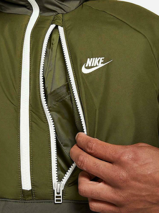 Sportswear Therma Fit Legacy Χειμωνιάτικο Μπουφάν Χακί