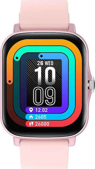 Colmi P8 Plus 43mm Smartwatch με Παλμογράφο (Ροζ)