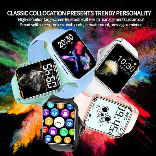 T100 Plus 42mm Smartwatch με Παλμογράφο (Μαύρο)