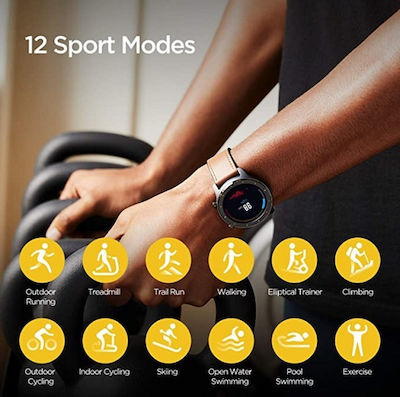 Amazfit GTR Stainless Steel 47mm Αδιάβροχο Smartwatch με Παλμογράφο (Καφέ)