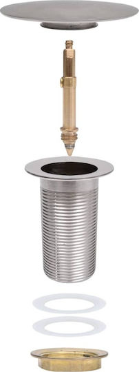 vidaXL Cupru Supapă Chiuveta cu Preaplin, Ieșire 40mm și Dimensiune 6.4x6.4cm Argintiu