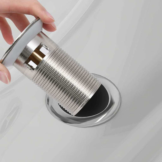 vidaXL Cupru Supapă Chiuveta cu Preaplin, Ieșire 40mm și Dimensiune 6.4x6.4cm Argintiu