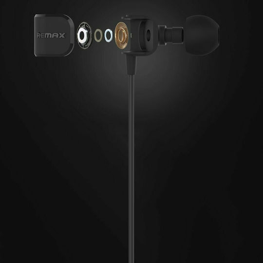 Remax RM-502 În ureche Handsfree cu două căști cu mufă 3.5mm Negru