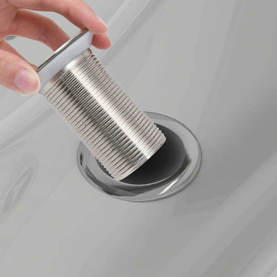 vidaXL Cupru Supapă Chiuveta cu Preaplin, Ieșire 40mm și Dimensiune 6.4x6.4cm Argintiu