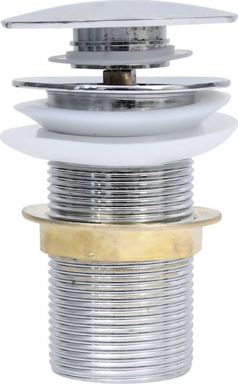 vidaXL Kupfer Ventil Spülbecken mit Ausgang 40mm und Größe 6.4x6.4cm Silber