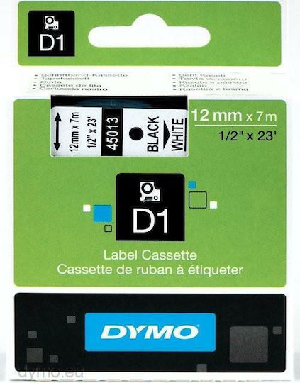 Dymo 45013 Ταινία Ετικετογράφου 7m x 12mm σε Λευκό Χρώμα