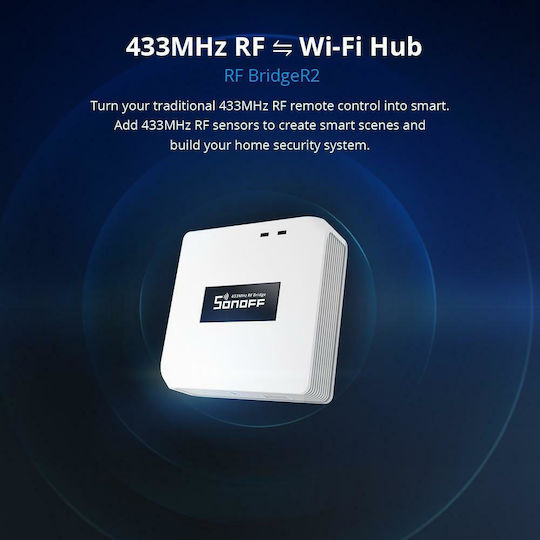 Sonoff RF BridgeR2 Умен Мост Wi-Fi / RF Съвместим с Google Home, Alexa & SmartThings