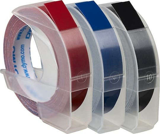 Dymo Label Maker Tape 3m x 9mm Multicolour 3pcs