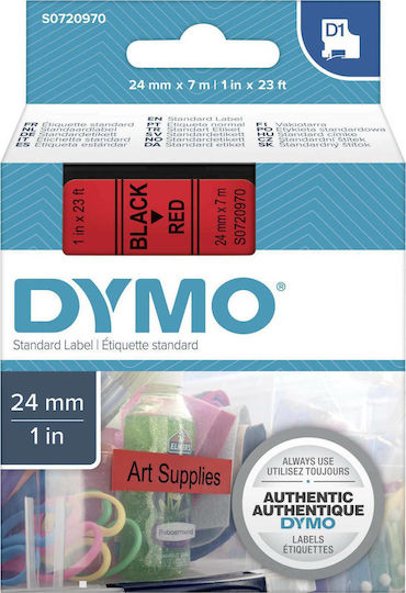 Dymo 53717 Ταινία Ετικετογράφου 7m x 24mm σε Κόκκινο Χρώμα Συμβατή με Dymo D1