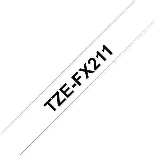 Brother TZe-FX211 Label Maker Tape 8m x 6mm In White Colour Compatible With Brother TZe/TZ
