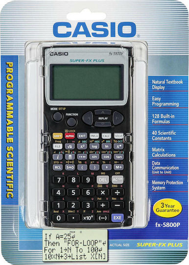 Casio Αριθμομηχανή Επιστημονική 12 Ψηφίων σε Μαύρο Χρώμα
