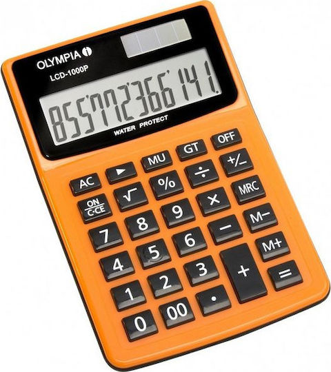 Olympia LCD-1000P Αριθμομηχανή 12 Ψηφίων σε Πορτοκαλί Χρώμα