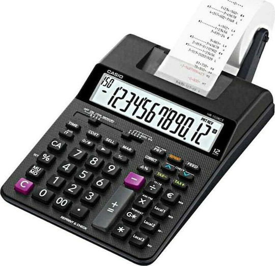 Casio HR-150RCE Calculator Receipt Paper Roll 12 Digits in Black Color 1pcs