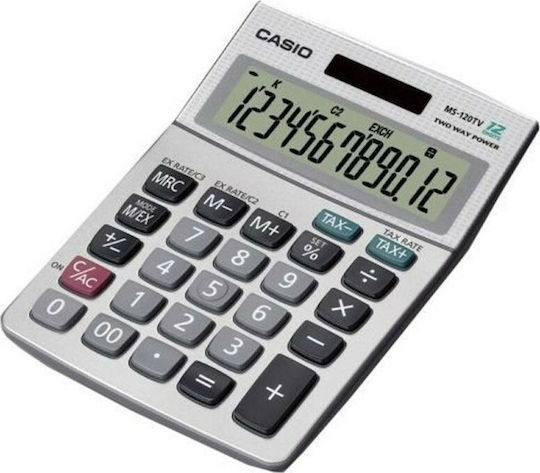 Casio Taschenrechner Buchhaltung 12 Ziffern in Silber Farbe 1Stück