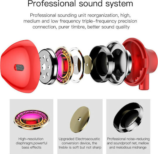 Baseus Encok H06 In-ear Handsfree with 3.5mm Connector Red