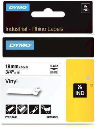 Dymo 18445 Label Maker Tape 5.5m x 19mm in White Colour Compatible with Dymo D1 Dymo Rhino/IND