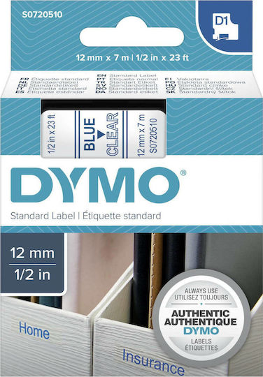 Dymo 45011 Ταινία Ετικετογράφου 7m x 12mm σε Διάφανο Χρώμα Συμβατή με Dymo D1