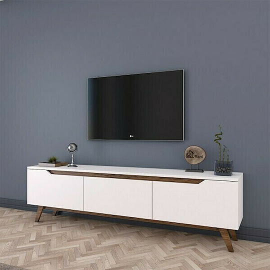 Шкаф за телевизор Дървен Kasandra Бяло / орех Д180xШ35xВ48.5см