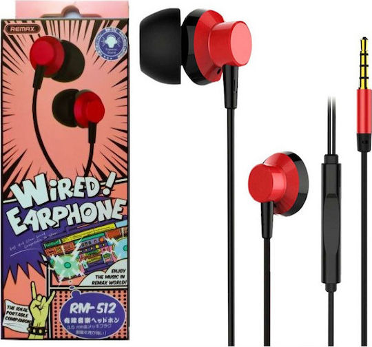 Remax RM-512 In-Ear Freisprecheinrichtung Kopfhörer mit Stecker 3.5mm Rot