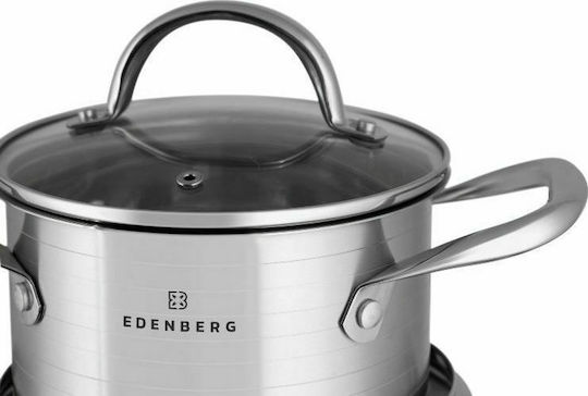 Edenberg Комплект съдове за готвене от неръждаема стомана Сребрист 6 бр