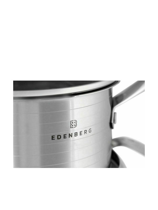 Edenberg Cookware Set of Stainless Steel with No Coating Silver 12pcs