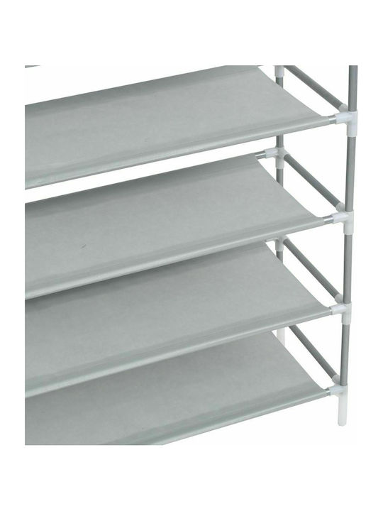 Metall Schuhschrank mit 10 Regalen Silver L100xW29.5xH170cm