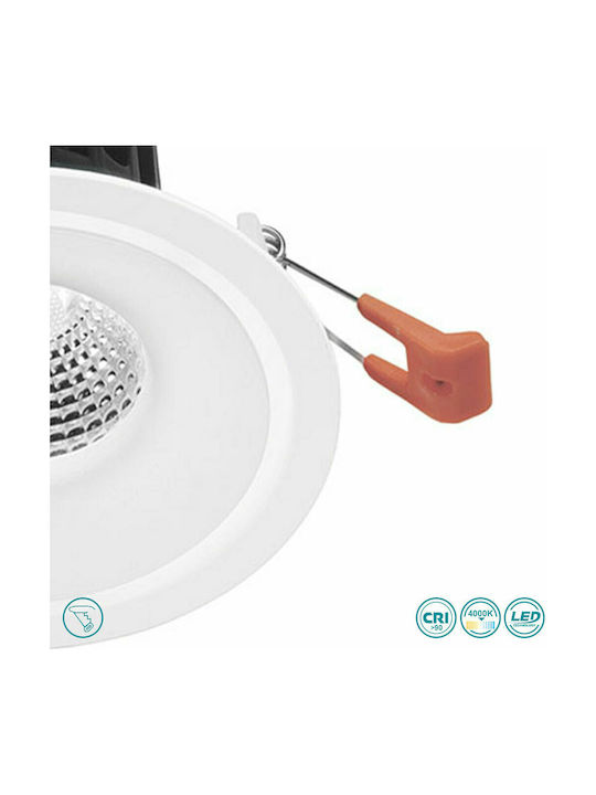 Gea Luce Eden Rund Metallisch Einbau Spot mit integriertem LED und Natürliches Weißes Licht Weiß 10x10cm. 1Stück