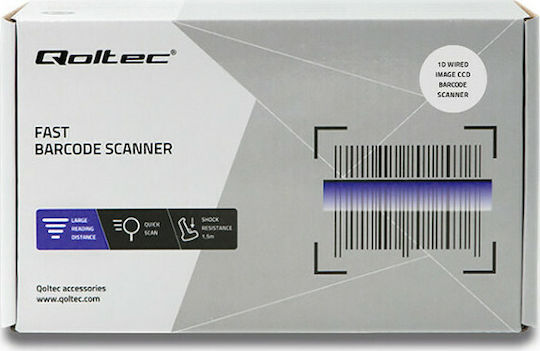 Qoltec Scanner Χειρός Ενσύρματο με Δυνατότητα Ανάγνωσης 1D Barcodes