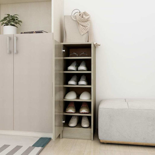 Wooden Shoe Organizer with 6 Shelves Sonoma Oak 32x35x92cm