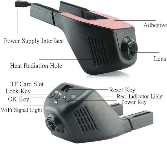 C5280 Камера ДВР За Автомобил 1080P Wi-Fi, GPS