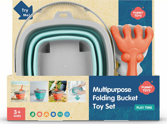 Summer Joy Beach Bucket Set with Accessories Orange 3pcs