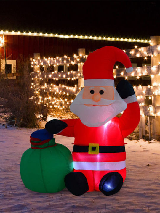 Inflatable Illuminated Santa Claus Electric Red 120x70x45cm