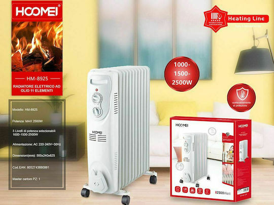 Hoomei Öl-Heizkörper mit 11 Rippen 2500W