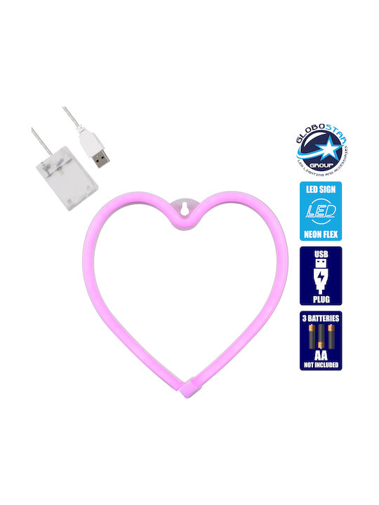 GloboStar Neon Διακοσμητικό Φωτιστικό LED Καρδιά 20x20εκ.
