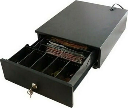 Datecs Cash Drawer Black with 5 Coin Slots and 4 Slots for Bills 24x33x10.4cm