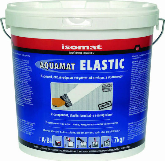 Isomat Aquamat Elastic Επαλειφόμενο Στεγανωτικό 2 Συστατικών 7kg Λευκό
