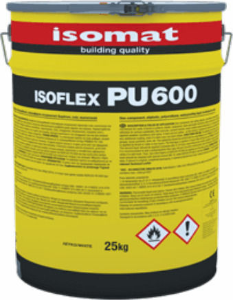 Isomat Isoflex PU 600 Ελαστομερές Επαλειφόμενο Στεγανωτικό Πολυουρεθάνης 5kg Λευκό