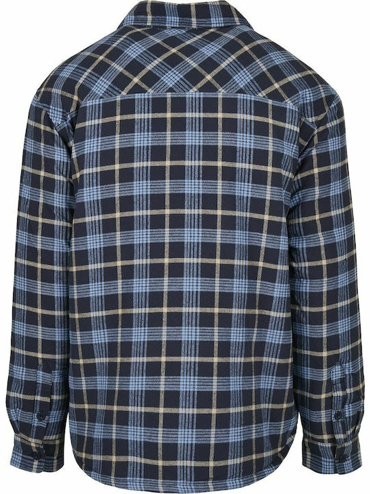 Μακρυμάνικo Φανελένιο Overshirt Καρό Lightblue/darkblue