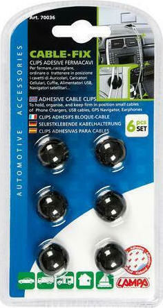 Lampa L7003.6 Cable Clips 6pcs Black