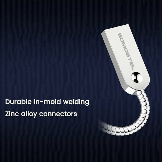 Somostel Geflochten USB 3.0 auf Micro-USB-Kabel Silber 1m (SMS-BJ01) 1Stück