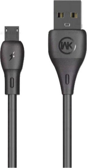 WK Regular USB 2.0 to micro USB Cable Μαύρο 1m (WDC-072)