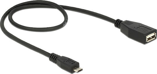 DeLock Regular USB 2.0 to micro USB Cable Μαύρο 0.5m (83183)