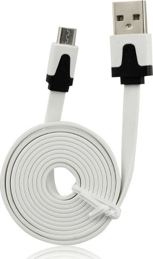 MSonic 1m Flat USB 2.0 to micro USB Cable White (16305)