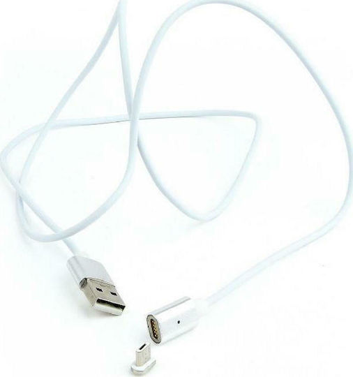 Cablexpert Magnetic / Regular USB 2.0 to micro USB Cable Λευκό 1m (CC-USB2-AMMUMM-1M)