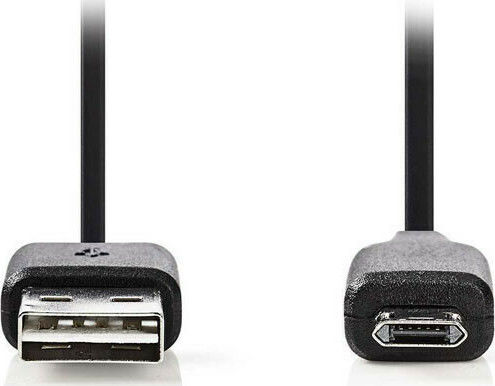 Nedis Regular USB 2.0 to micro USB Cable Μαύρο 2.0m (CCGP60500BK20)