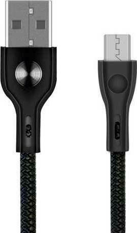Powertech Braided USB 2.0 to micro USB Cable Μαύρο 1m (PTR-0004)