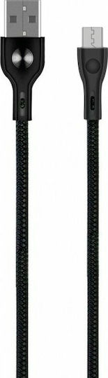 Powertech Braided USB 2.0 to micro USB Cable Μαύρο 1m (PTR-0004)